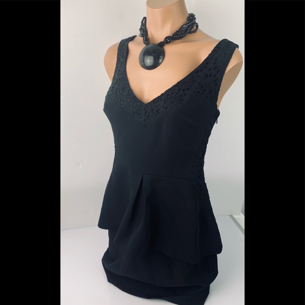 NWT VS Black Lace Up Peplum Corset Sexy Dress